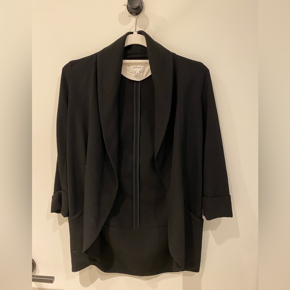 Aritzia Wilfred Black Chevalier Blazer Jacket